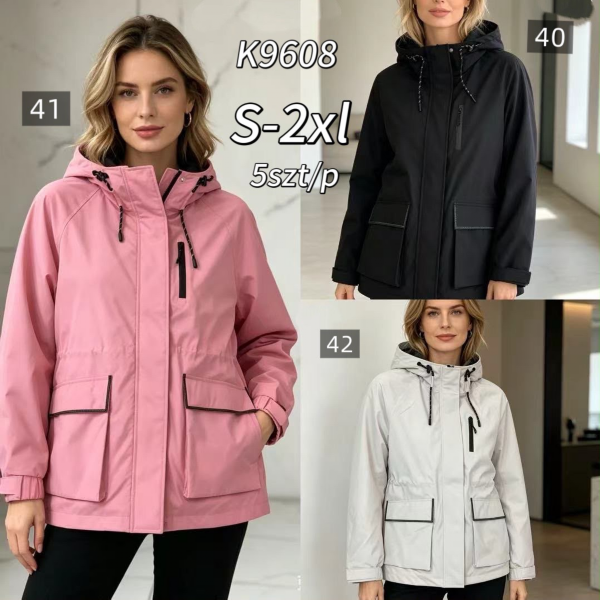 Kurtki damskie cienki Roz S-2XL, 1 Kolor .Paczka 5 szt